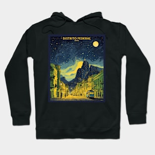 Distrito Federal Brazil Starry Night Vintage Tourism Travel Poster Hoodie